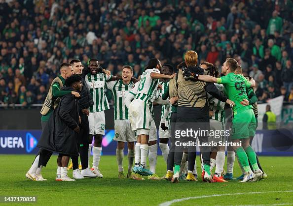 Teammates of Ferencvarosi TC celebrate after the UEFA Europa League News  Photo - Getty Images