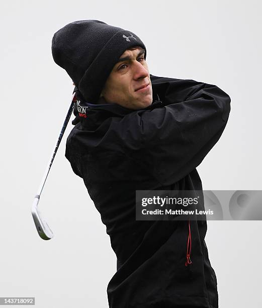 Joshua Charnock of Shrewsbury Golf Club tees off on the 1st hole during the Powerade PGA Assistants' Championship Midlands Regional Qualifier at...