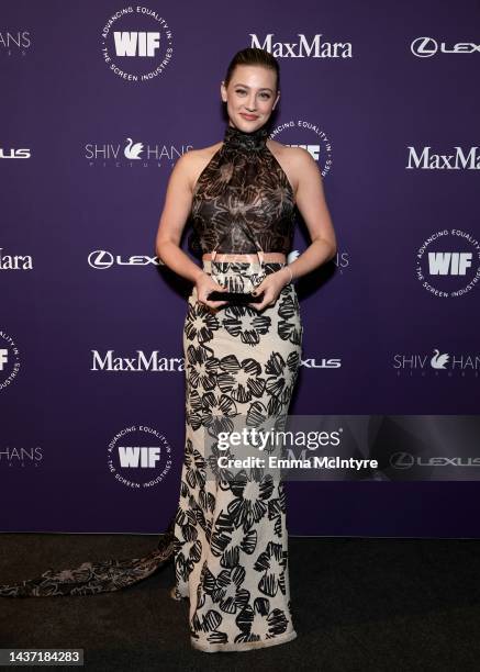 Honoree Lili Reinhart, wearing Max Mara, attends the WIF Honors: Forging Forward Gala sponsored by Max Mara, ShivHans Pictures, Lexus and STARZ at...