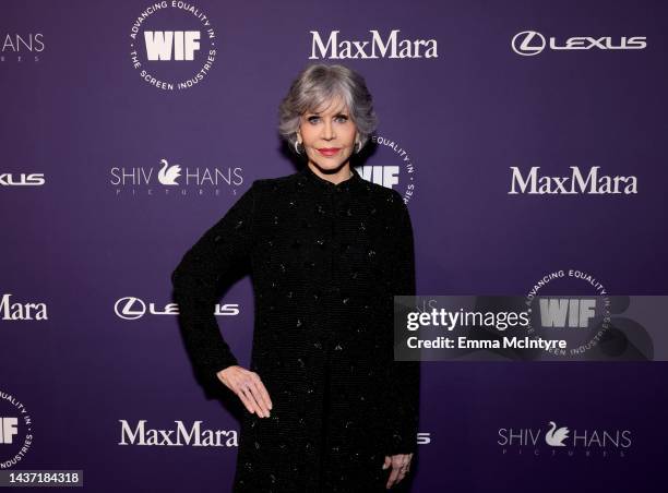 Jane Fonda attends the WIF Honors: Forging Forward Gala sponsored by Max Mara, ShivHans Pictures, Lexus and STARZ at The Beverly Hilton on October...