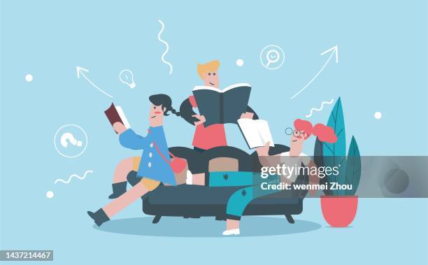 weekend at home - lying sofa stock illustrations