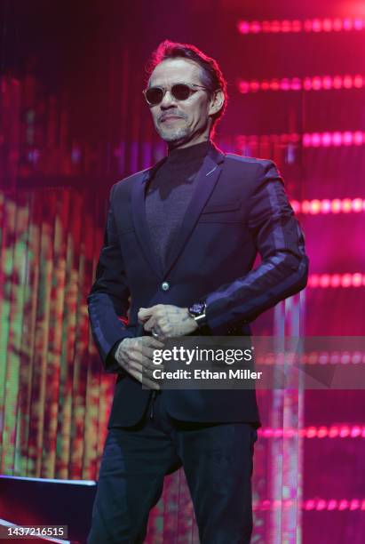 Singer Marc Anthony performs during the kickoff of his Viviendo tour at Michelob ULTRA Arena on October 27, 2022 in Las Vegas, Nevada.