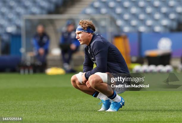 Scotland captain Jamie Ritchie is seen during a training session at Murrayfield Stadium on October 28, 2022 in Edinburgh, Scotland.