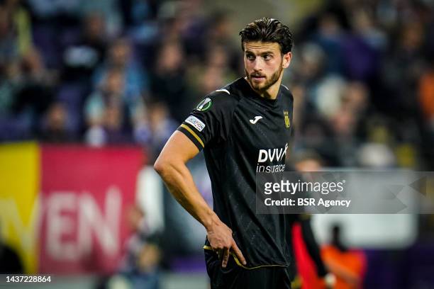 Wesley Hoedt of RSC Anderlecht during the Group B - UEFA Europa Conference League match between RSC Anderlecht and FCSB at the Lotto Park on October...