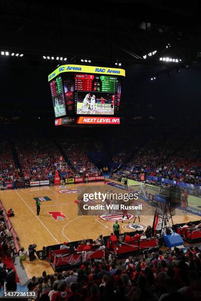 General view of play during the round five NBL match between Perth Wildcats and South East Melbourne Phoenix at RAC Arena, on October 28 in Perth,...