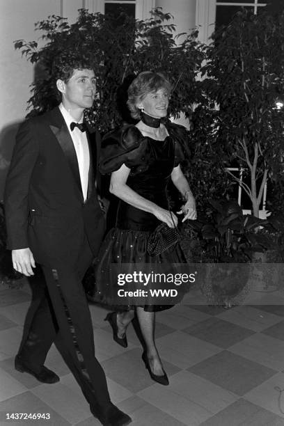 Stephen Edward Smith Jr. And his mother, Jean Kennedy Smith, attend an event at the White House in Washington, D.C., on December 8, 1985.