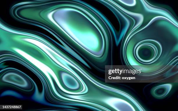 abstract vibrant neon blue green morphing waves background - fashionable stock illustrations foto e immagini stock