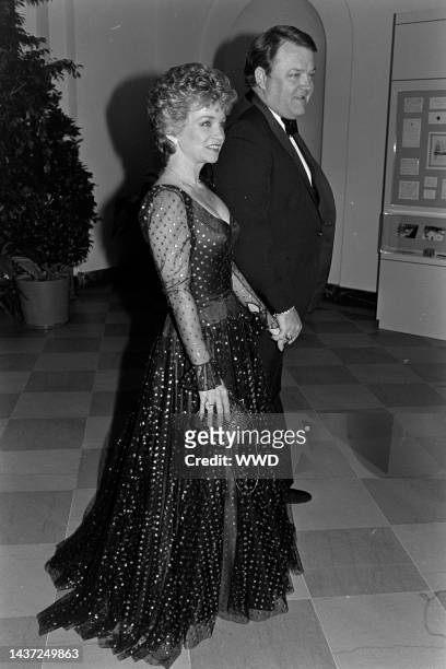 Barbara Mandrell and Ken Dudney attend an event at the White House in Washington, D.C., on January 14, 1986.