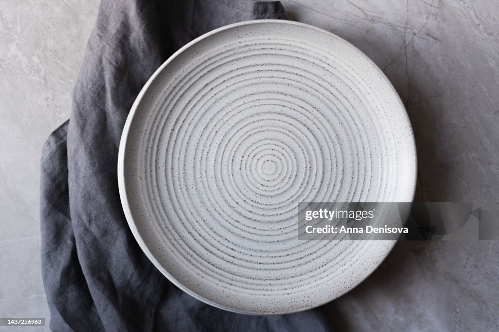 Trendy grey ceramic plates