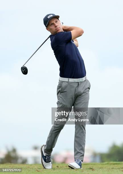 Ben Crane of the United States plays his shot from the tenth tee during the second round of the Butterfield Bermuda Championship at Port Royal Golf...