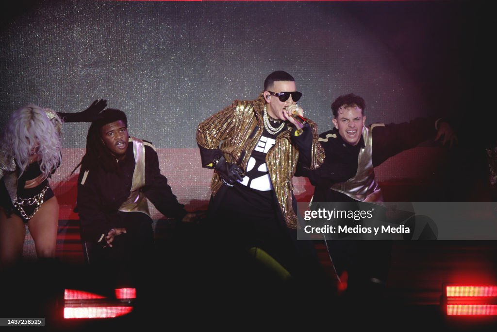 Daddy Concert Daddy Yankee performing during a concert at Estadio Andrés Quintana ...