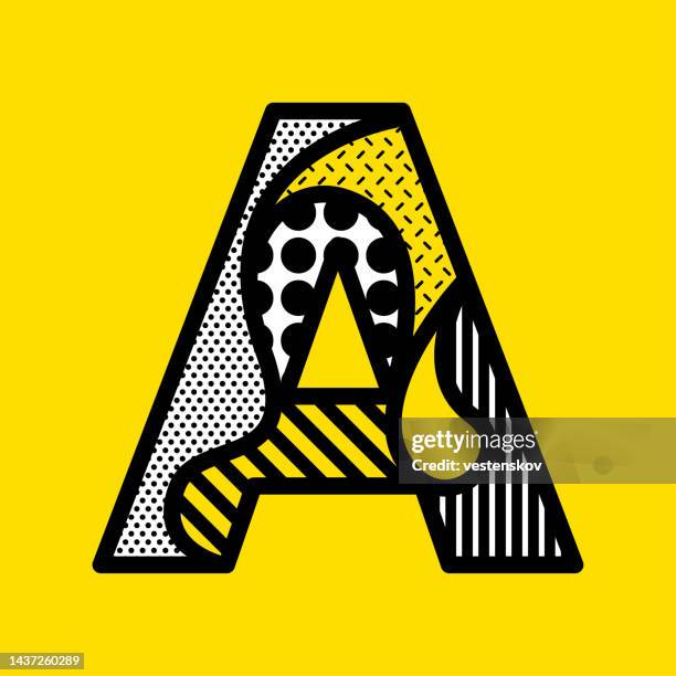 pop art stil alphabete vektorgrafiken - buchstabe a stock-grafiken, -clipart, -cartoons und -symbole