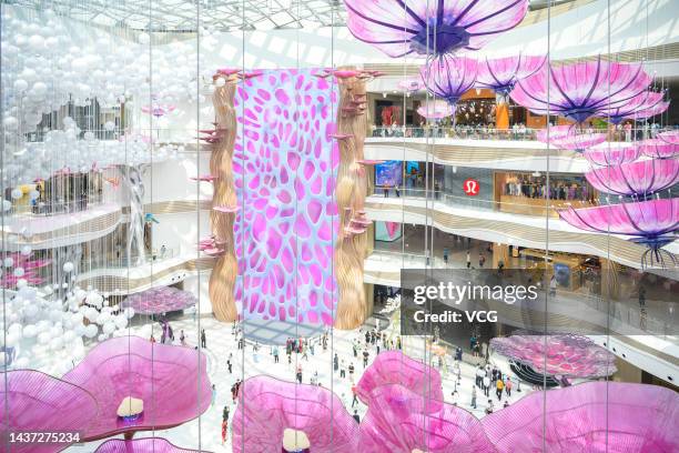 Customers visit Haikou International Duty Free City Complex on the opening day on October 28, 2022 in Haikou, Hainan Province of China.