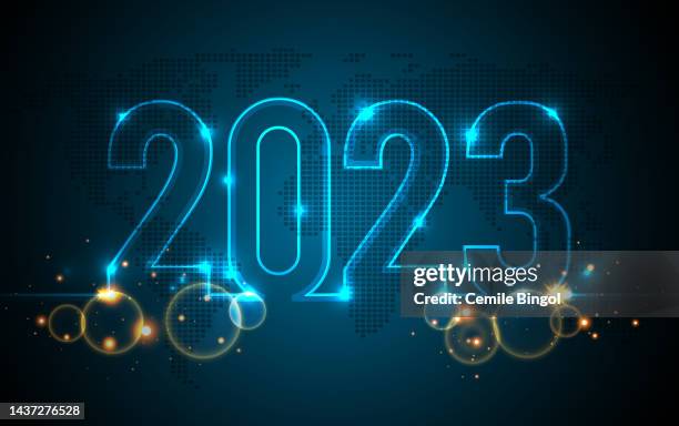 illustrations, cliparts, dessins animés et icônes de contexte de bonne année 2023 - countdown digital