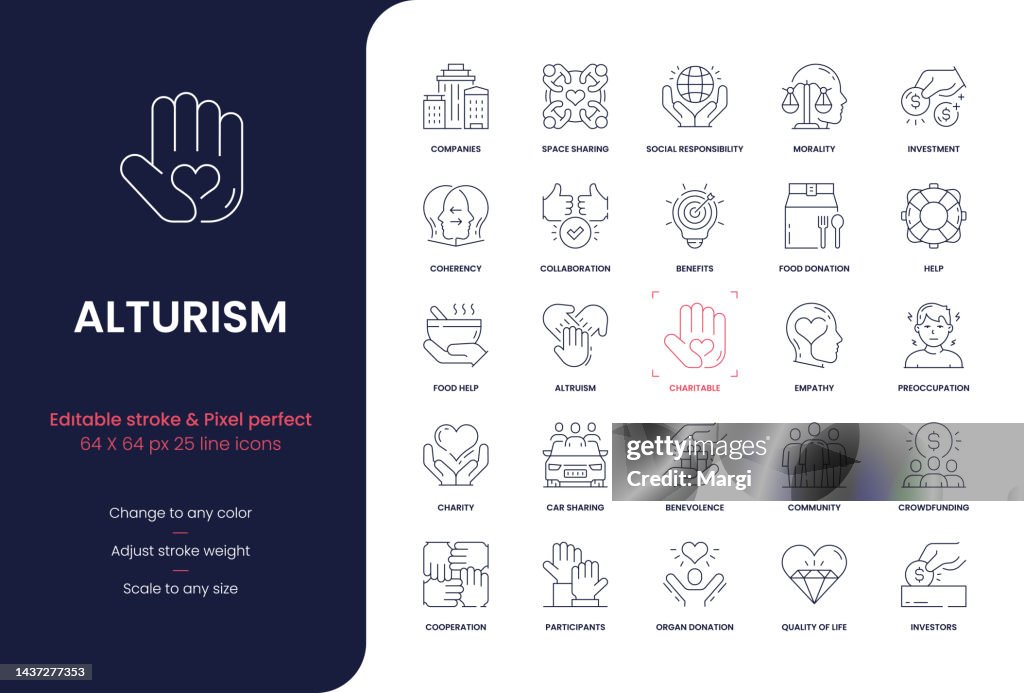 Alturismus Bearbeitbare Strichliniensymbole