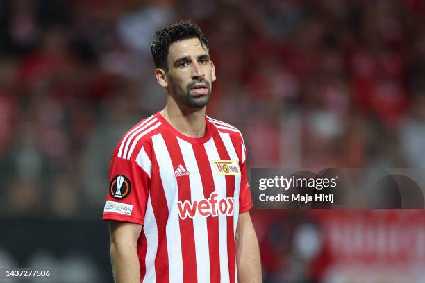 Rani Khedira of 1.FC Union Berlin looks on during the UEFA Europa League group D match between 1. FC Union Berlin and Sporting Braga at Stadion an...