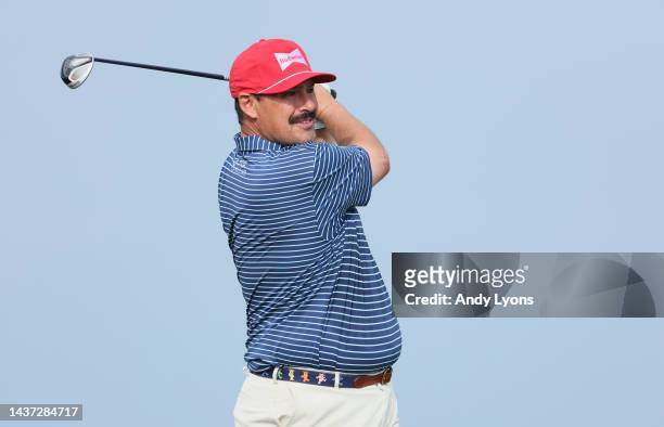 Johnson Wagner of the United States plays his shot from the first tee during the second round of the Butterfield Bermuda Championship at Port Royal...