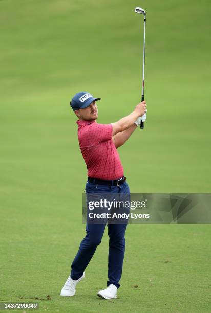 Austin Cook of the United States plays a shot on the 15th hole during the second round of the Butterfield Bermuda Championship at Port Royal Golf...