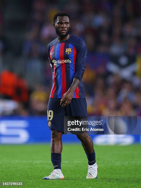 Franck Kessie of FC Barcelona during the UEFA Champions League group C match between FC Barcelona and FC Bayern München at Spotify Camp Nou on...
