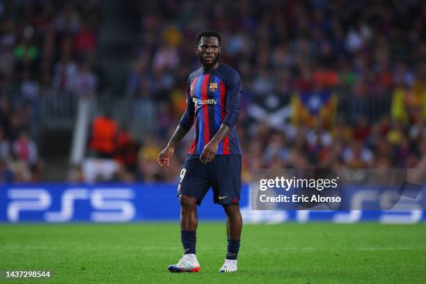 Franck Kessie of FC Barcelona during the UEFA Champions League group C match between FC Barcelona and FC Bayern München at Spotify Camp Nou on...