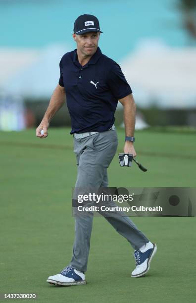 Ben Crane of the United States walks from the ninth green during the second round of the Butterfield Bermuda Championship at Port Royal Golf Course...