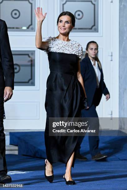 Queen Letizia of Spain attends the "Princesa De Asturias" Awards 2022 ceremony at Oviedo Bullring on October 28, 2022 in Oviedo, Spain.