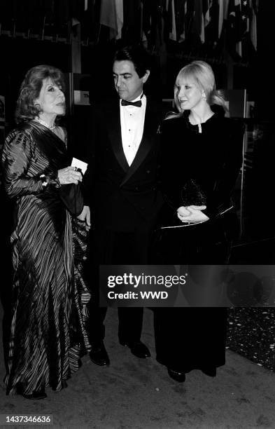 Betty Comden, Joe Mantegna, and Arlene Mantegna attend an event at the headquarters of the U.S. State Department in Washington, D.C., on December 2,...