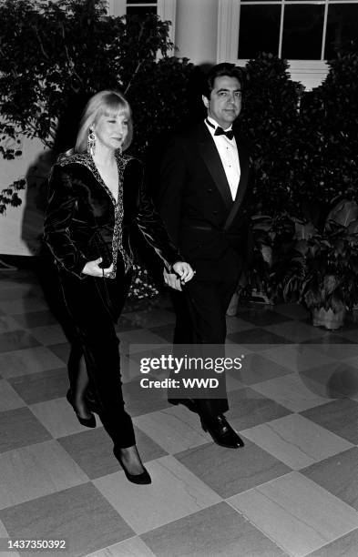 Arlene Mantegna and Joe Mantegna attend an event at the White House in Washington, D.C., on December 3, 1989.