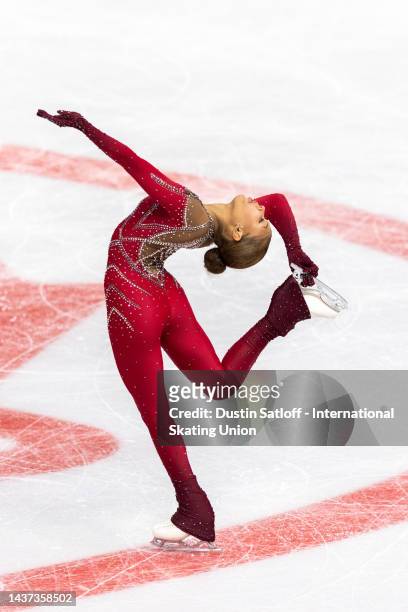 Starr Andrews of the United States performs during the women's short program during the ISU Grand Prix of Figure Skating - Skate Canada International...