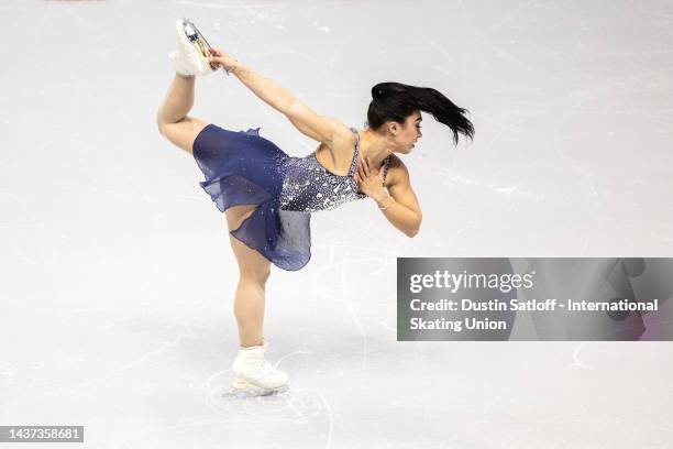 Gabrielle Daleman of Canada performs during the women's short program during the ISU Grand Prix of Figure Skating - Skate Canada International at the...