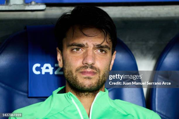 Clement Grenier of RCD Mallorca reacts during the LaLiga Santander match between Real Sociedad and RCD Mallorca at Reale Arena on October 19, 2022 in...