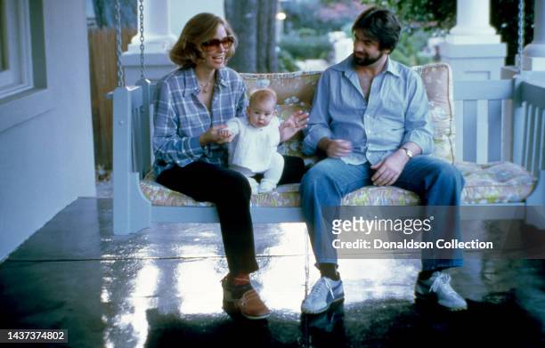 American actress, singer, author, and former model Cybill Shepherd sits with her daughter Clementine Ford and husband David M. Ford, Los Angeles,...