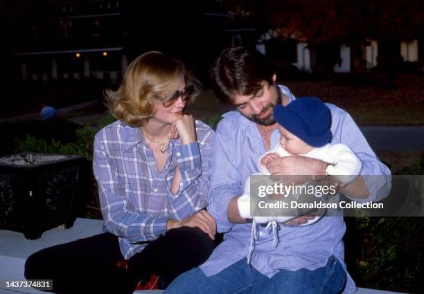 American actress, singer, author, and former model Cybill Shepherd sits with her husband David M. Ford and daughter Clementine Ford, Los Angeles,...