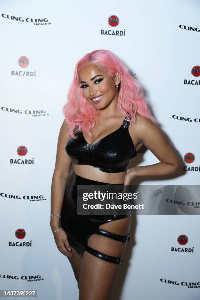 Amber Gill attends Maya Jama's Annual Halloween Party Presented by BACARDÍ Rum at Oslo Hackney on October 28, 2022 in London, England.