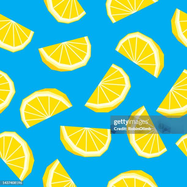 lemon slices seamless pattern - hippy stock illustrations