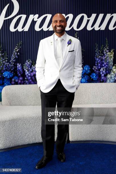 Archie Thompson attends Victoria Derby Day at Flemington Racecourse on October 29, 2022 in Melbourne, Australia.