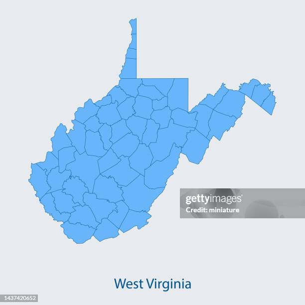 west virginia map - west-virginia-county-map stock illustrations