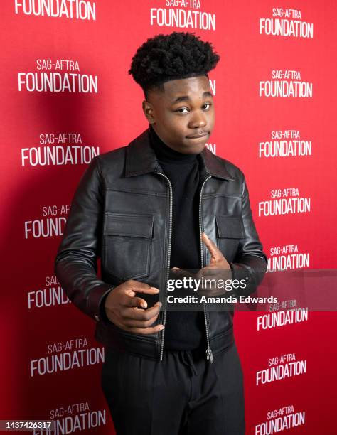 Actor Jalyn Hall attends the SAG-AFTRA Foundation's Conversations "TILL" Screening and Q+A with Danielle Deadwyler and Jalyn Hall at the SAG-AFTRA...