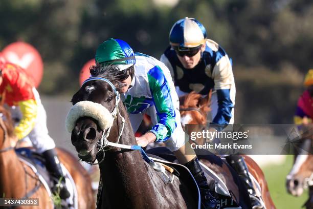 Luke Nolan on I Wish I Win wins race 8 the XXXX Golden Eagle during Sydney Racing at Rosehill Gardens on October 29, 2022 in Sydney, Australia.