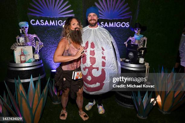 Cassandra Jean Amell and Stephen Amell attend the Casamigos Halloween Party Returns in Beverly Hills on October 28, 2022 in Beverly Hills, California.