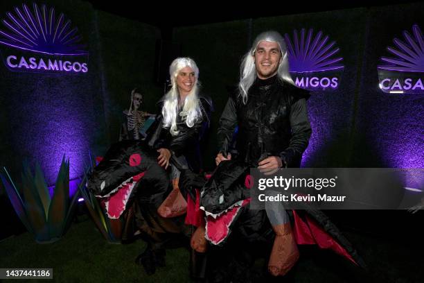 Sara Sampaio and Zac Frognowski attend the Casamigos Halloween Party Returns in Beverly Hills on October 28, 2022 in Beverly Hills, California.