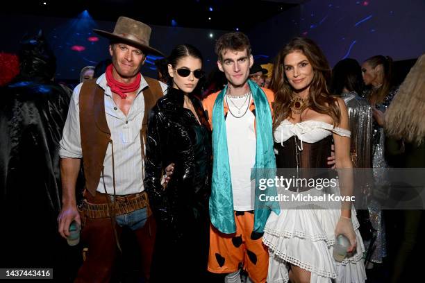 Rande Gerber, Kaia Jordan Gerber, Presley Walker Gerber and Cindy Crawford attend the Casamigos Halloween Party Returns in Beverly Hills on October...