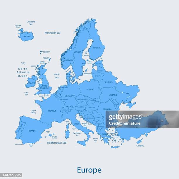 europe map - western europe stock illustrations