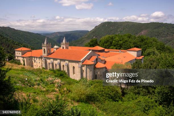 the santo estevo monastery in ribas de sil, nogueira de ramuín, ourense, galicia, spain. - parador imagens e fotografias de stock