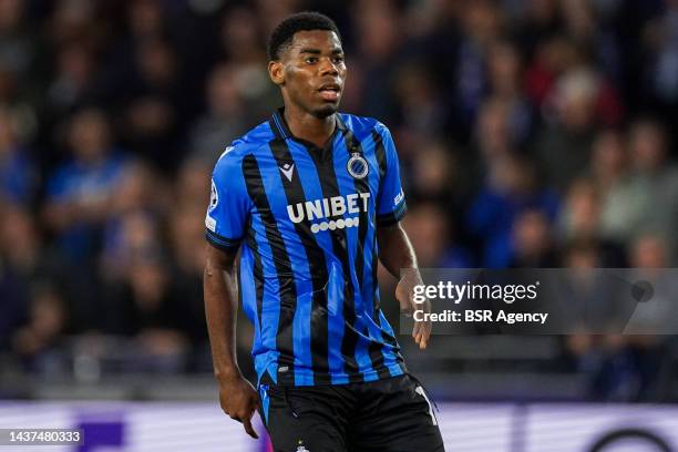 Raphael Onyedika of Club Brugge KV looks on during the Group B - UEFA Champions League match between Club Brugge KV and FC Porto at the Jan...