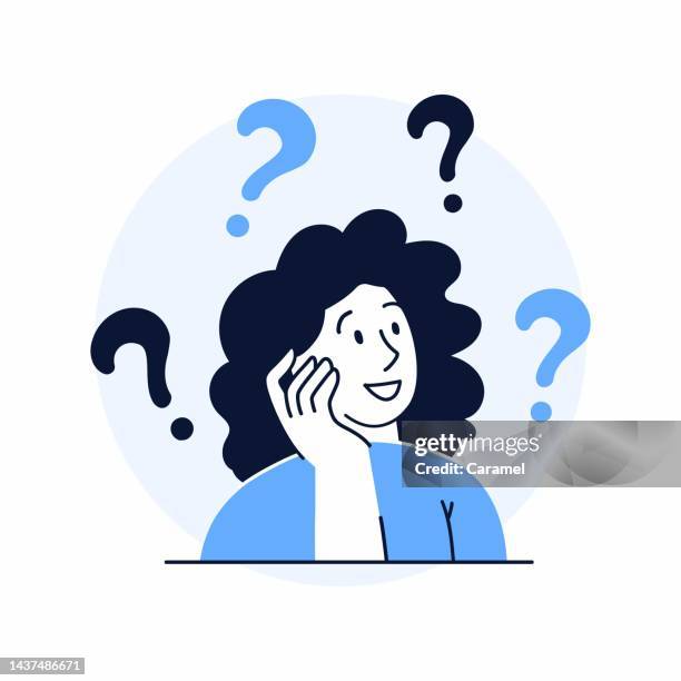 questioning concept hand drawn illustration, stock illustration - asking stock illustrations