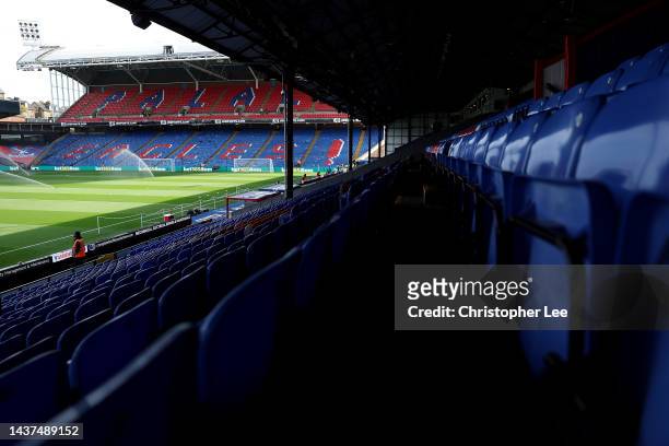 General view inside the stadium prior to the Premier League match between Crystal Palace and Southampton FC at Selhurst Park on October 29, 2022 in...