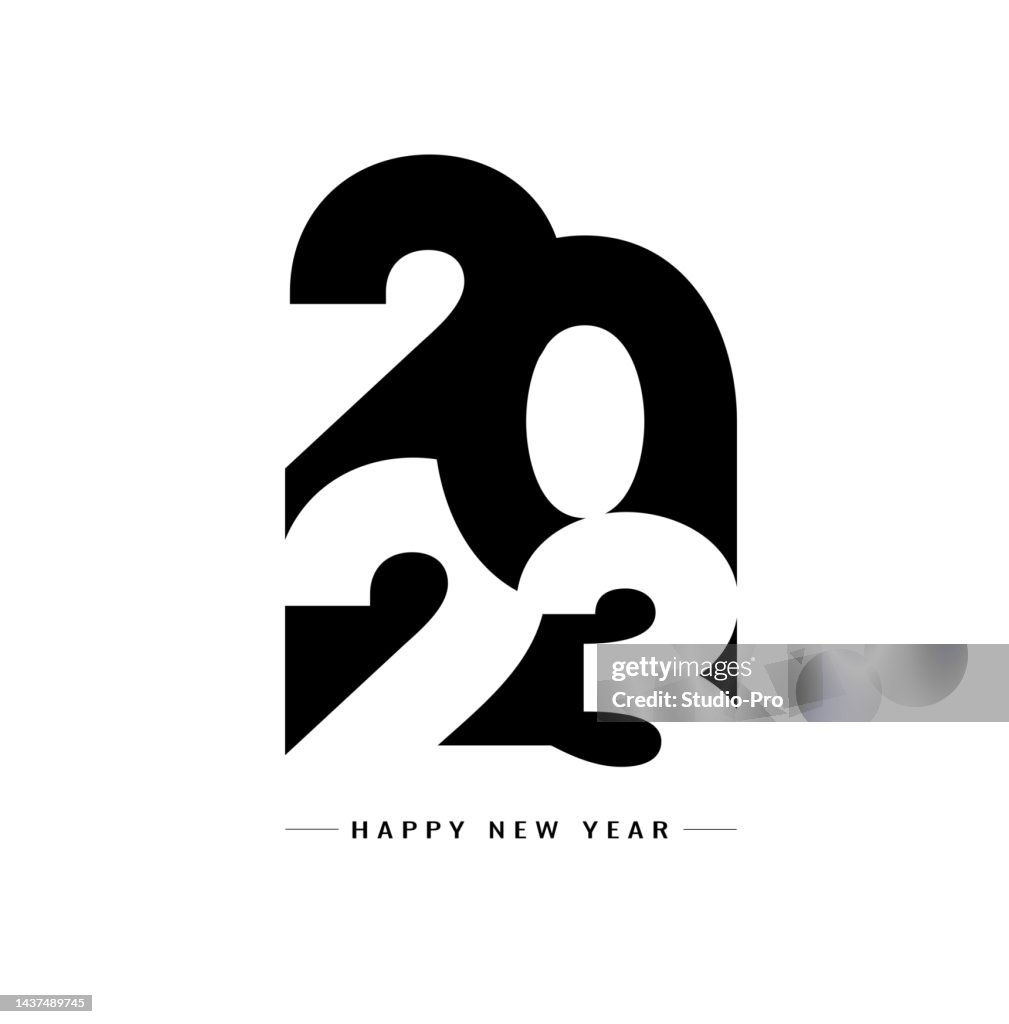 Happy New Year 2023 modern typography for your Christmas