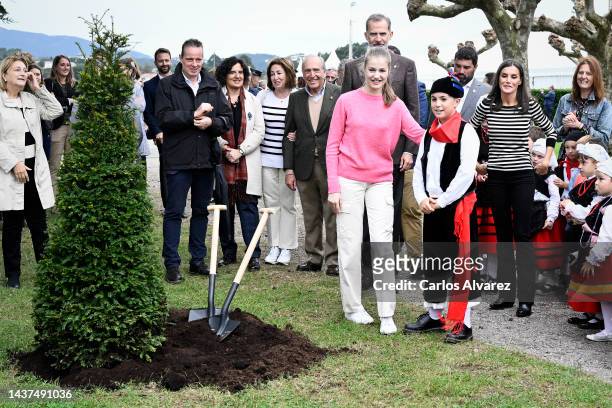 Crown Princess Leonor of Spain, King Felipe VI of Spain and Queen Letizia of Spain visit to Cadavedo, which has been honoured as the 2021 Best...