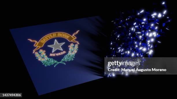 vanishing flag of the us state of nevada - nevada national security site stock pictures, royalty-free photos & images